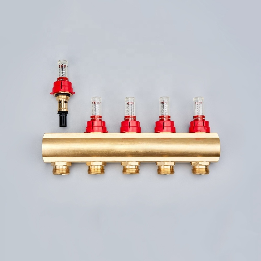 Floor Heating Brass Manifold Modern Manifold With Flow Meter