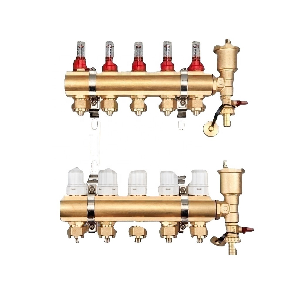 Floor Heating Brass Manifold Modern Manifold With Flow Meter