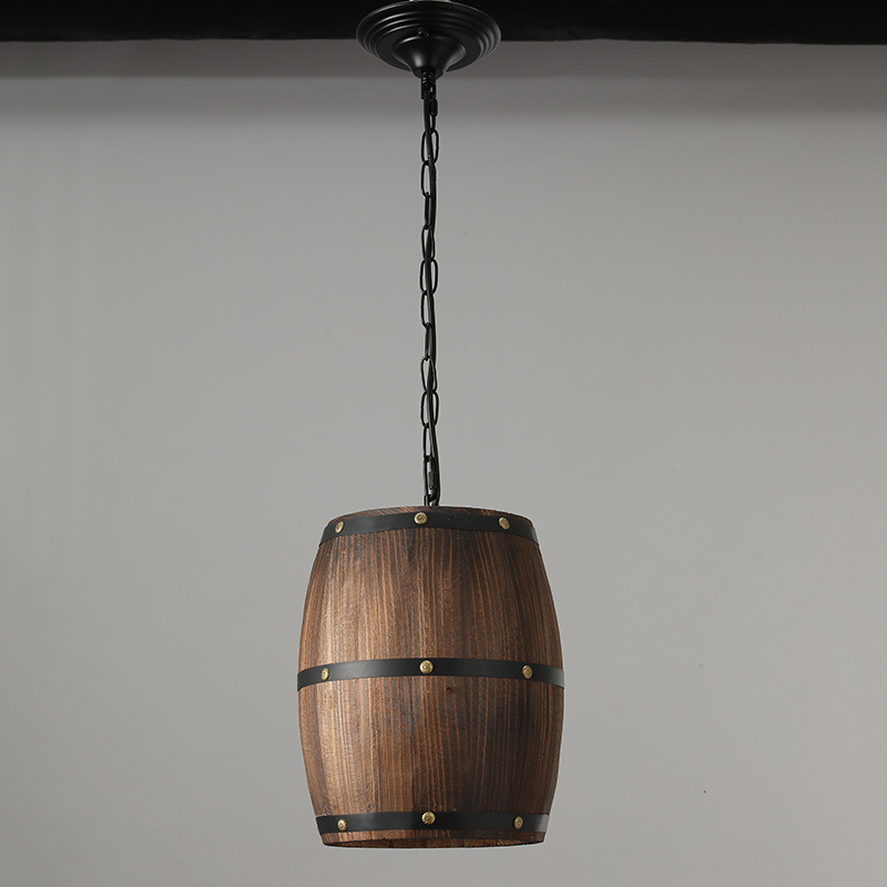 Dining Kitchen Lighting Rustic Farmhouse Light Fixture Ceiling Retro Vintage Wood Wine Barrel Pendant Light