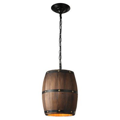 Dining  Kitchen Lighting Rustic Farmhouse Light Fixture Ceiling Retro Vintage Wood Wine Barrel Pendant Light