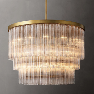 luxury crystal modern Pedant Light fixtures  Three-Tier Round Entryway Foyer Living Room Chandelier