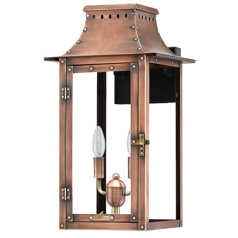 modern Metal Brass  light hotel  garden decoration Copper Lantern outdoor wall lamp