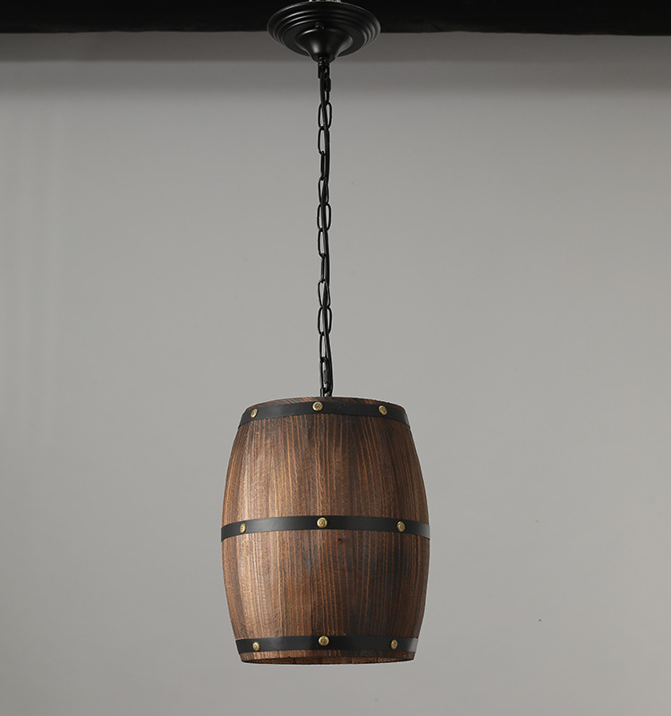 Dining Kitchen Lighting Rustic Farmhouse Light Fixture Ceiling Retro Vintage Wood Wine Barrel Pendant Light