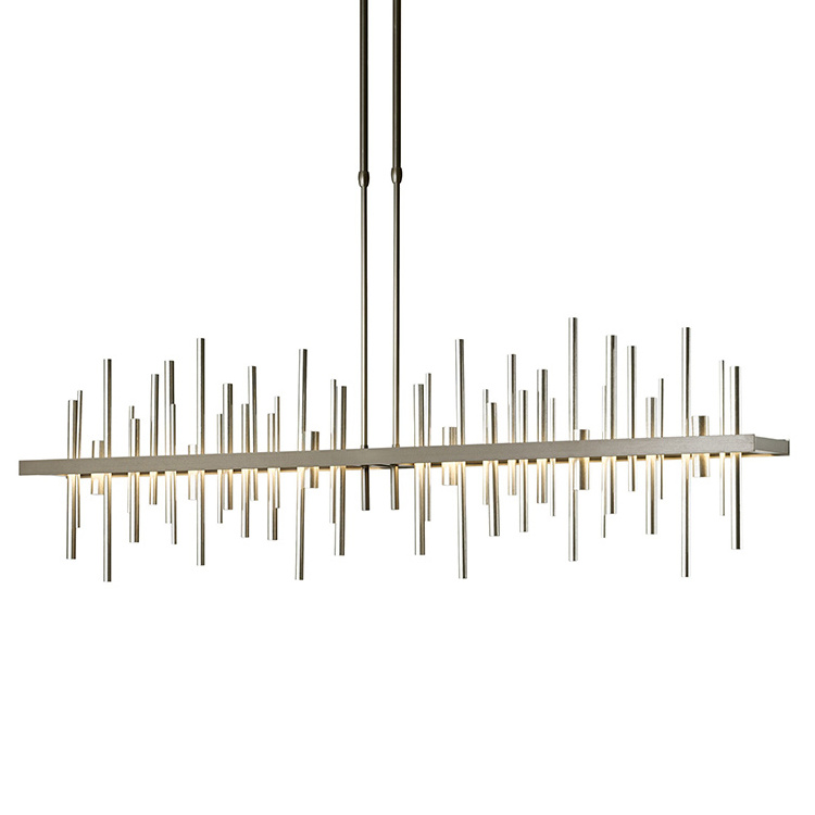 Nordic Modern Metal Hanging Chandelier for Dining Room Kitchen Island Lighting Gold Black LED Linear Pendant Light