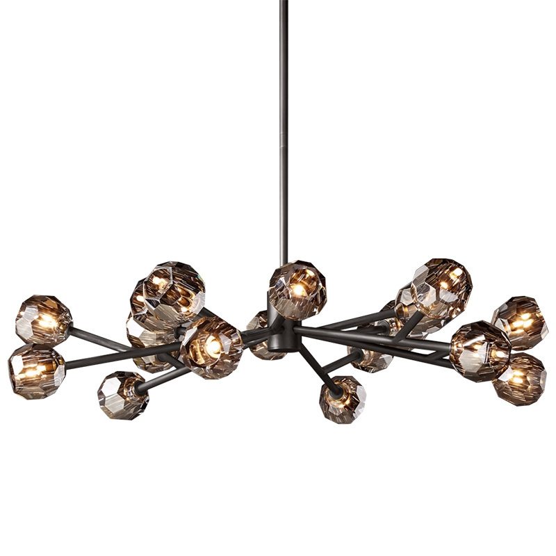 Ceiling Lights Chandeliers Modern Luxury Ball Custom K9 black crystal chandelier ceiling light