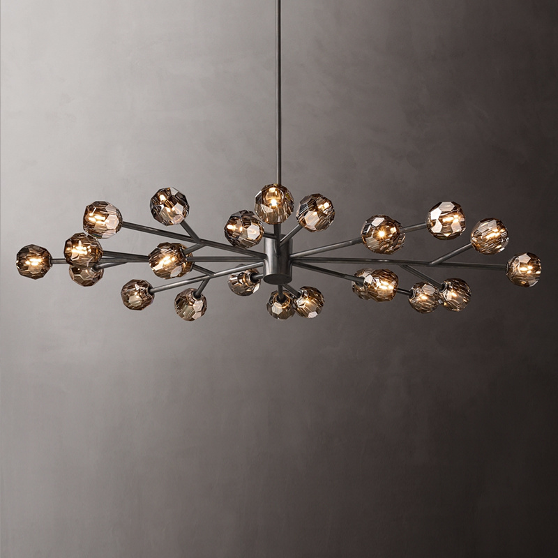 Ceiling Lights Chandeliers Modern Luxury Ball Custom K9 black crystal chandelier ceiling light