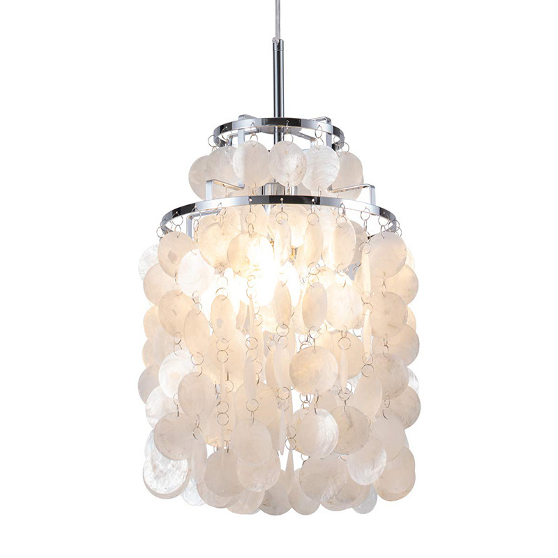 Modern Capiz Pendant Light  Beach Contemporary Mini Hanging  Ceiling Shell Lighting for Dining Bedroom  Kitchen Island