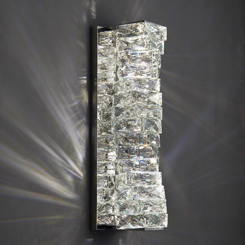 Luxury Crystal Wall Sconce Modern Bedside Wall Lamps  for Bedroom Living Room Dining Room Hotel