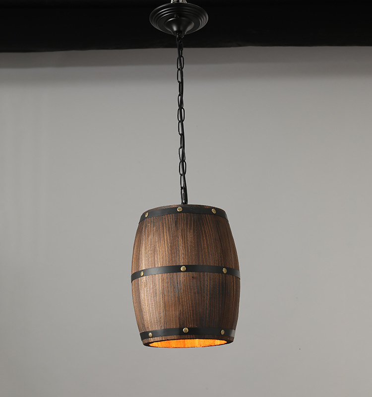 Dining Kitchen Lighting Rustic Farmhouse Light Fixture Ceiling Retro Vintage Wood Wine Barrel Pendant Light