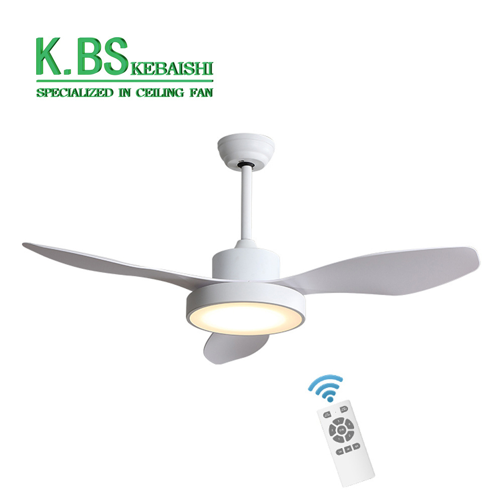 Nordic Style Modern Decorative White Dc Motor Smart Remote Control Led Ceiling Fan Light