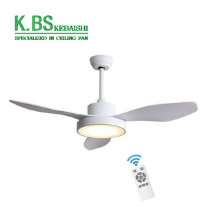 Nordic Style Modern Decorative White Dc Motor Smart Remote Control Led Ceiling Fan Light