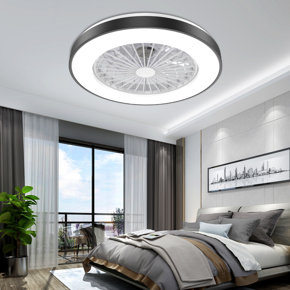 New Design Bedroom 20 Inch Electric Decorative Fandelier Remote Control Smart Chandelier Bldc Modern Led Ceiling Fan With Light