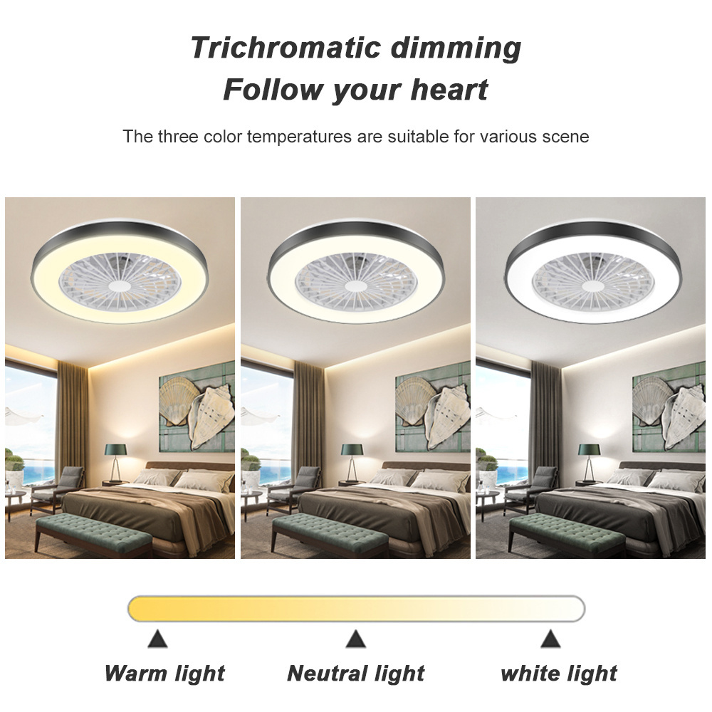 New Design Bedroom 20 Inch Electric Decorative Fandelier Remote Control Smart Chandelier Bldc Modern Led Ceiling Fan With Light