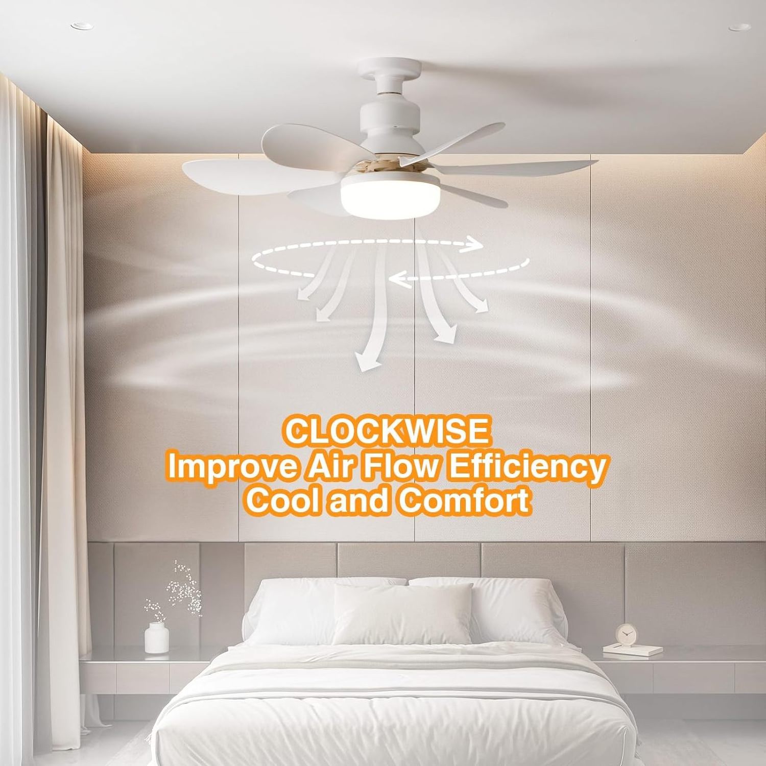 Energy Saving Socket Fan Light Dimmable Enclosed Kitchen E26 E27 Bulb 5 Blades Socket Fan Ceiling Fan With Light