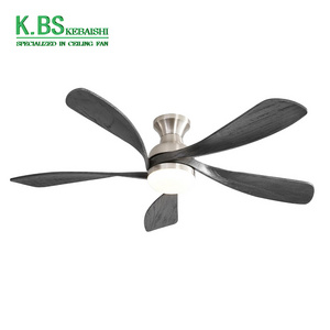 Modern Simple Flush Mount Ceiling Fan Ventilador De Techo Solid Wooden Ceiling Fan With Light