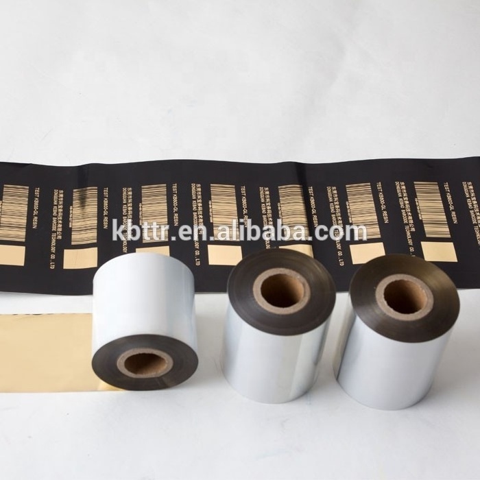 Fabric satin garment label printing gold foil color resin printer ribbon