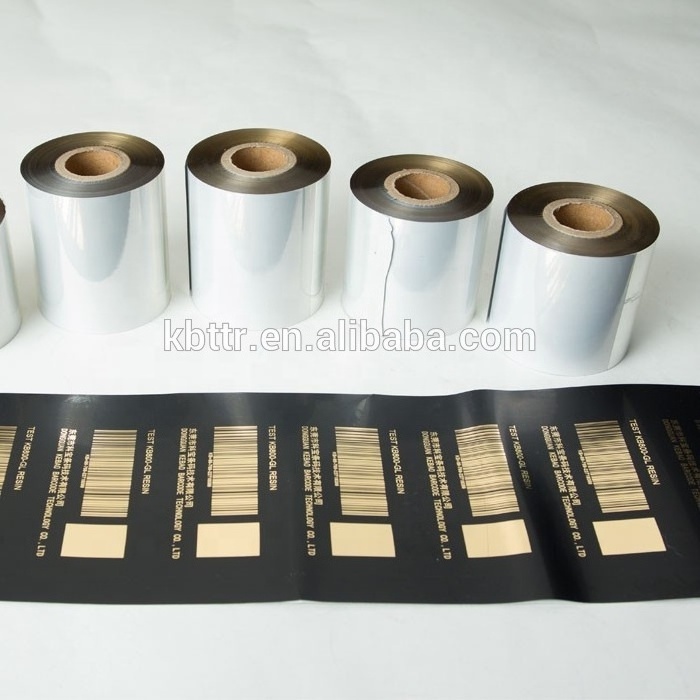 Fabric satin garment label printing gold foil color resin printer ribbon