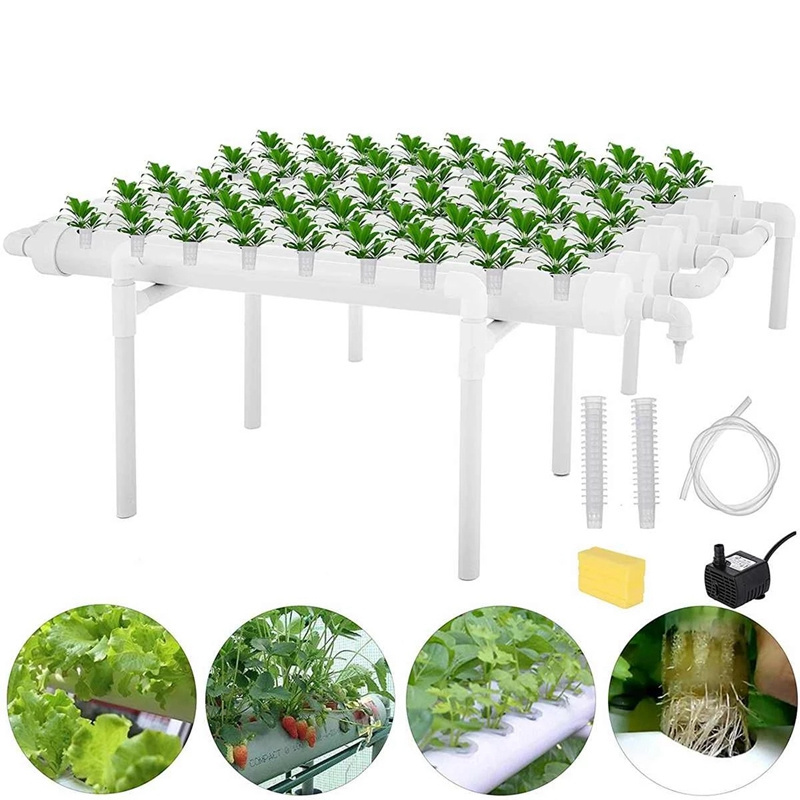 Garden Kit Farm Equipment Ebb&Flow PVC Pipe Vertical Hydroponics Grow System Family Greenhouse Planter