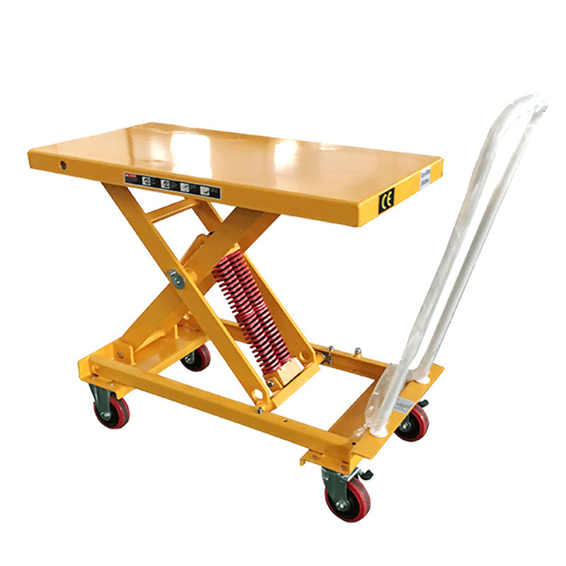 scissor lift trolley Moving spring platform cart hand push mold moving spring lifting cart automatic lifting flat trolley