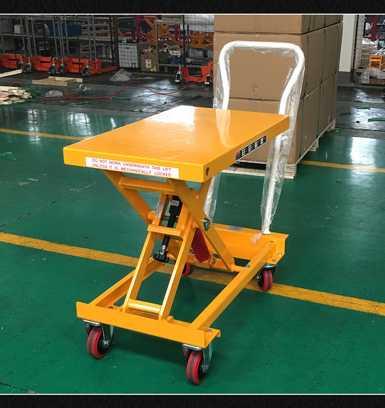 scissor lift trolley Moving spring platform cart hand push mold moving spring lifting cart automatic lifting flat trolley