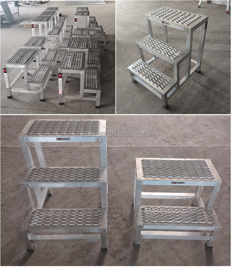 Aluminum alloy three step ladder mobile step ladder industrial stepping platform safety climbing ladder