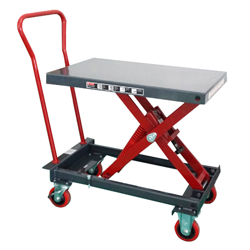 scissor lift trolley Moving spring platform cart hand push mold moving spring lifting cart automatic lifting flat trolley