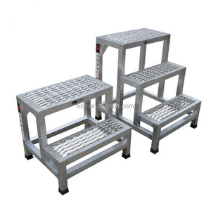 Aluminum alloy three step ladder mobile step ladder industrial stepping platform safety climbing ladder