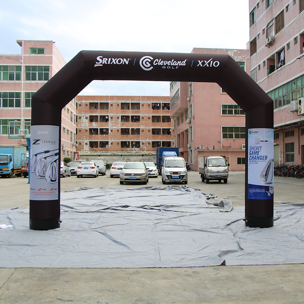 Outdoor Rainbow Flower Arch PVC and Oxford Material Inflatable Welcome Arch for Advertising Events