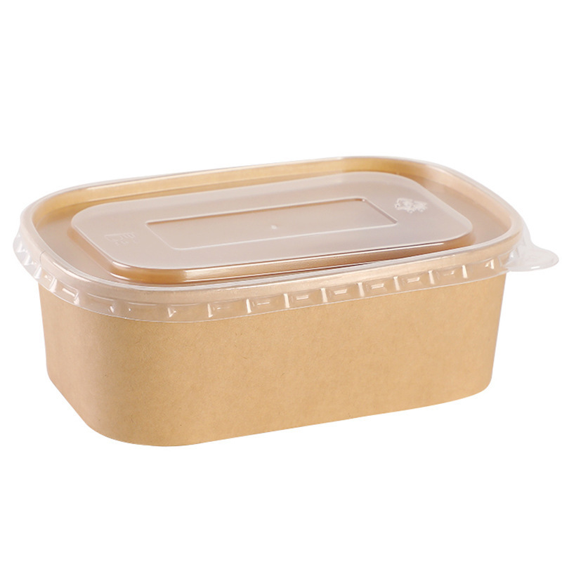 Eco-friendly Food Container High Quality white rectangle paper bowl salad box paper lunch box