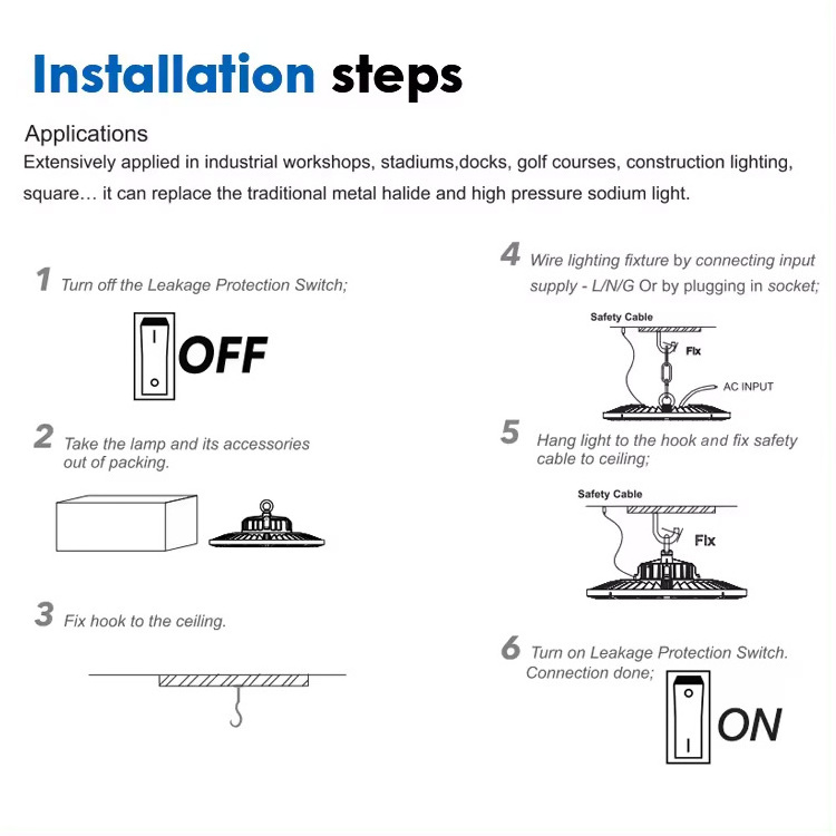 KCD 3000k 110v 100w 150w 240w 500w Warehouse Canopy Lights UFO Highbay Light Industrial High Bay Light LED 200w