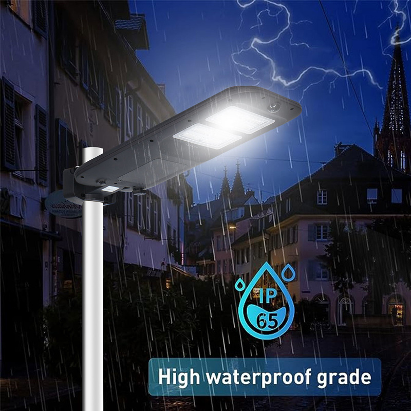 KCD Motion Sensor Smart Switch LED IP65 Waterproof 100w 150w 200w 300w Solar Powered Outdoor Street Lights With Bigger Battery