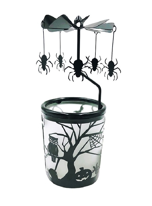 Cat Candle Carousel Rotating Candle Holder Candle Spinner for Halloween Decoration