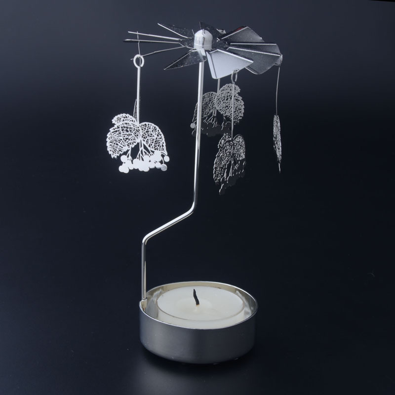 Wholesale Rotary Custom metal candle spinner rotary candle  holder with hanging ornament