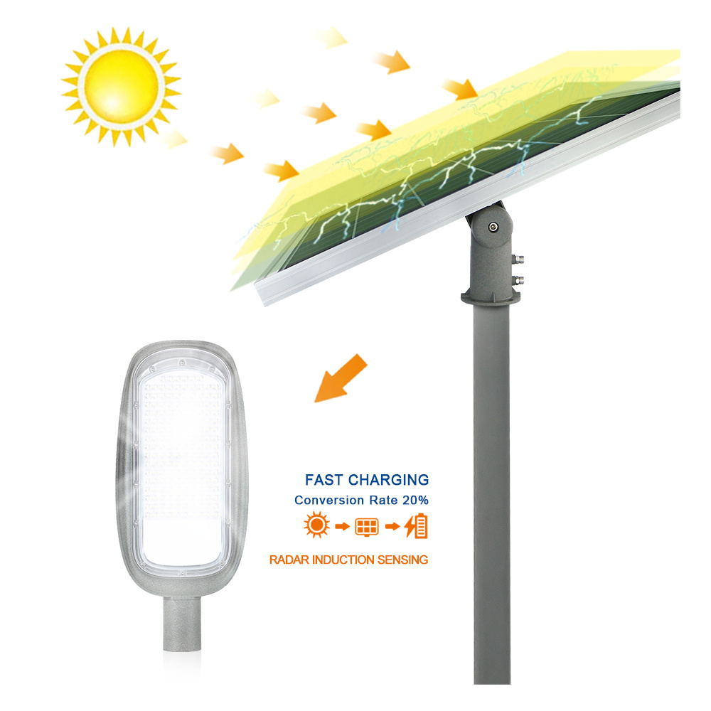 KCD Battery Backup IP66 New Design Split High Quality RoHS CE High Quality Wholesale 100w 200w Automatic Solar LED Street Light