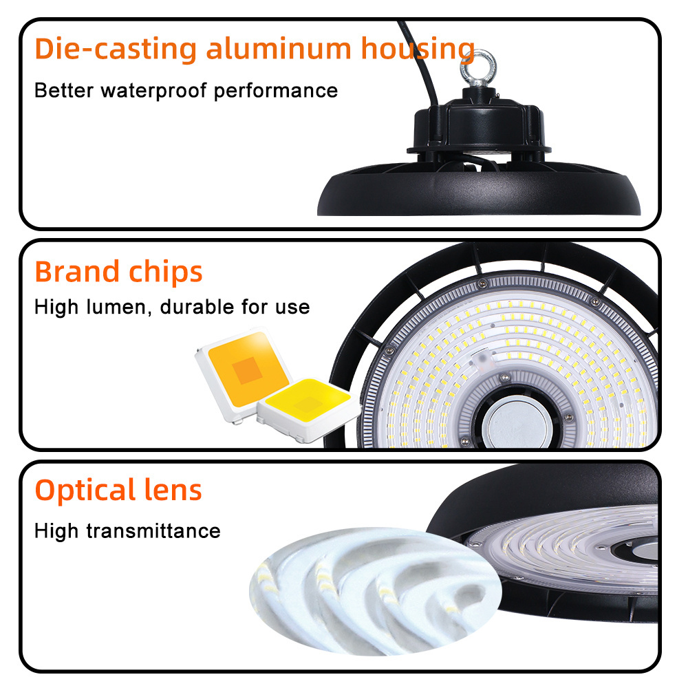 KCD Newest Explosion Proof Low Led Highbay Lamp Industrial 100W 150W 200W 240W UFO Linear Waterproof IP65 High Bay Light