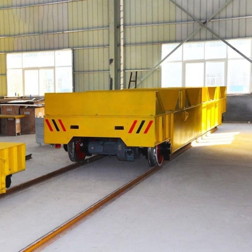 China Anti-Explosion Rail Cart Wheels Self Propelled Rail Cart 40 Ton Electric Flat Car 10t Rail Transfer Cart