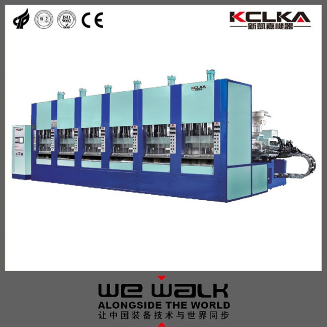 KCLKA Automatic EVA Injection Moulding Machine Single Color Two Injector  Six Station Servo Motor Shoe Making Machine