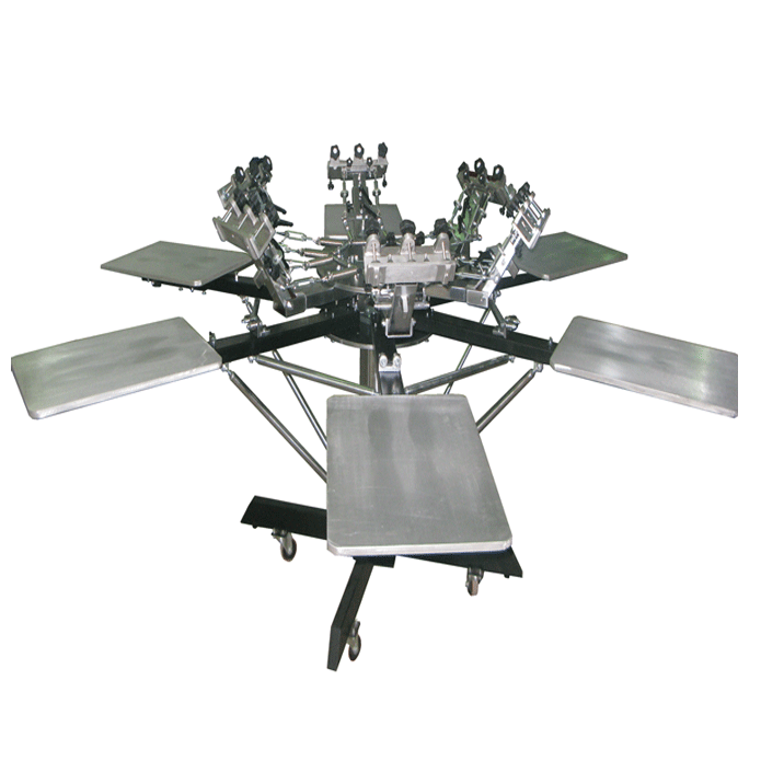 Manual carousel screen printing machine for garments t shirts silk screen printers