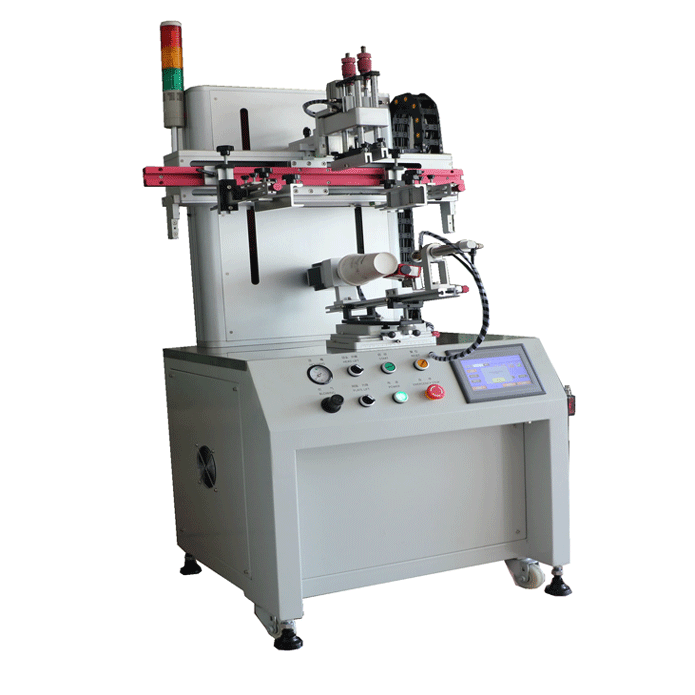 Servo precision cylinder screen printer for milk tea cups skincare jars glass bottles printing machine