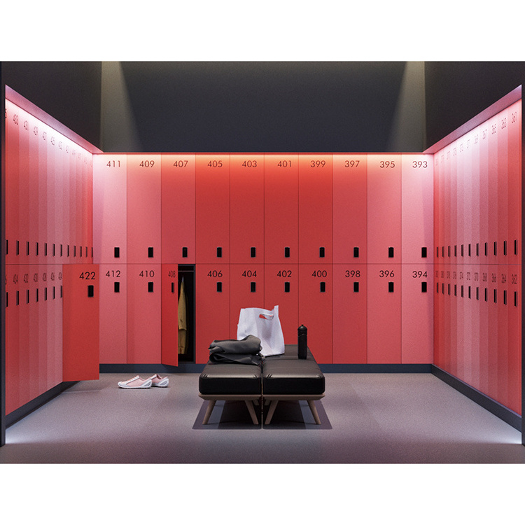 Chinese Commercial HPL Woodgrain Gym Lockers