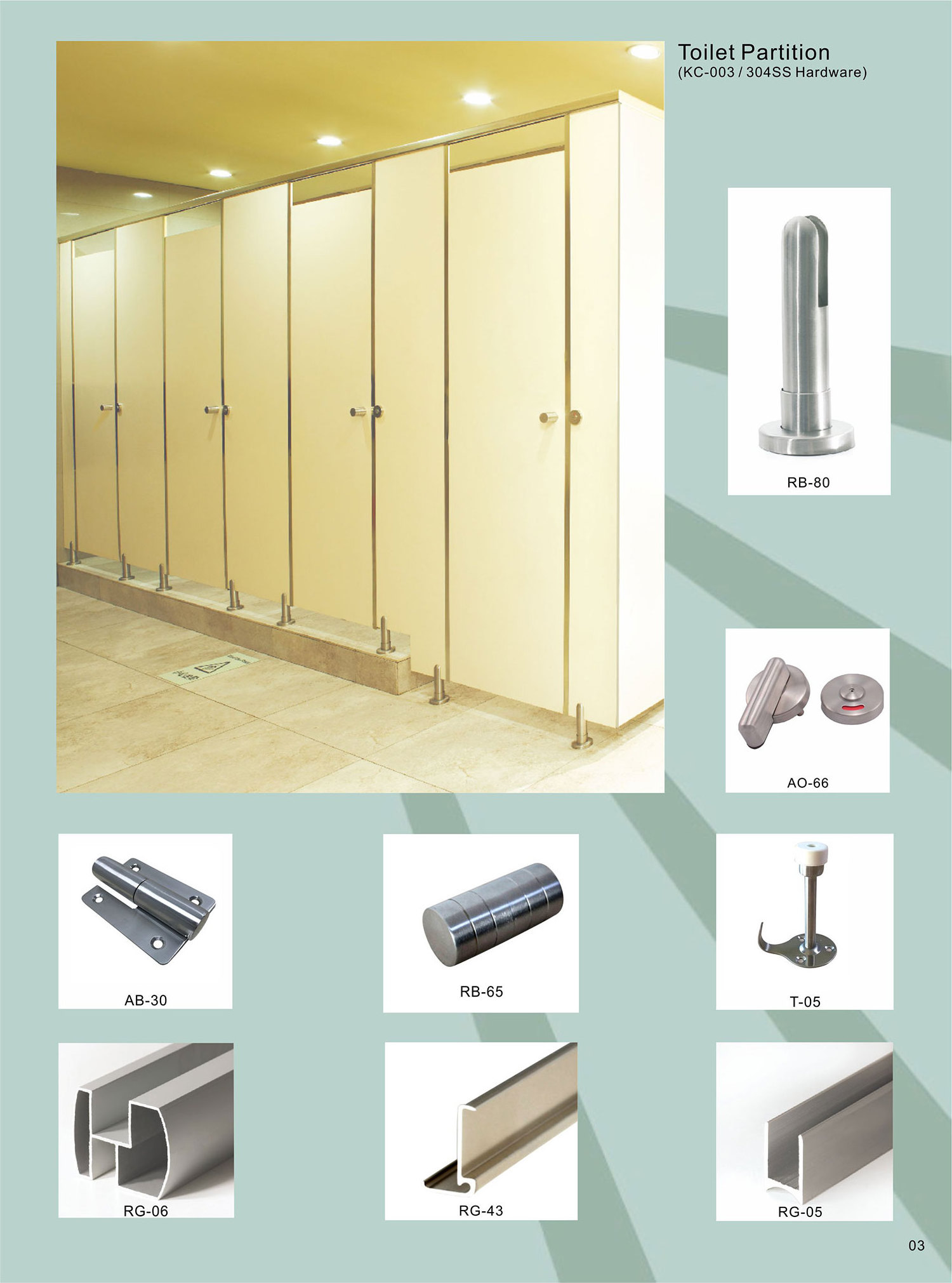 HPL Toilet Cubicle Accessories/304 ss Toilet Partition Hardware Fittings