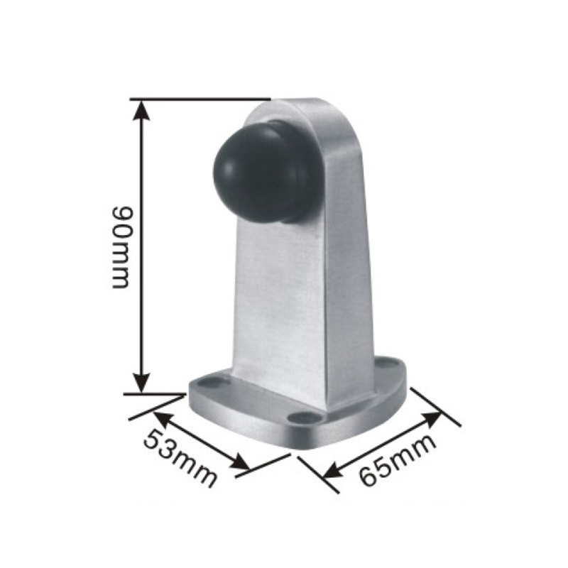 2024 Factory Direct Floor Mount Precision Casting Stainless Steel Doorstop With Rubber Bumper-Safety Door Stopper