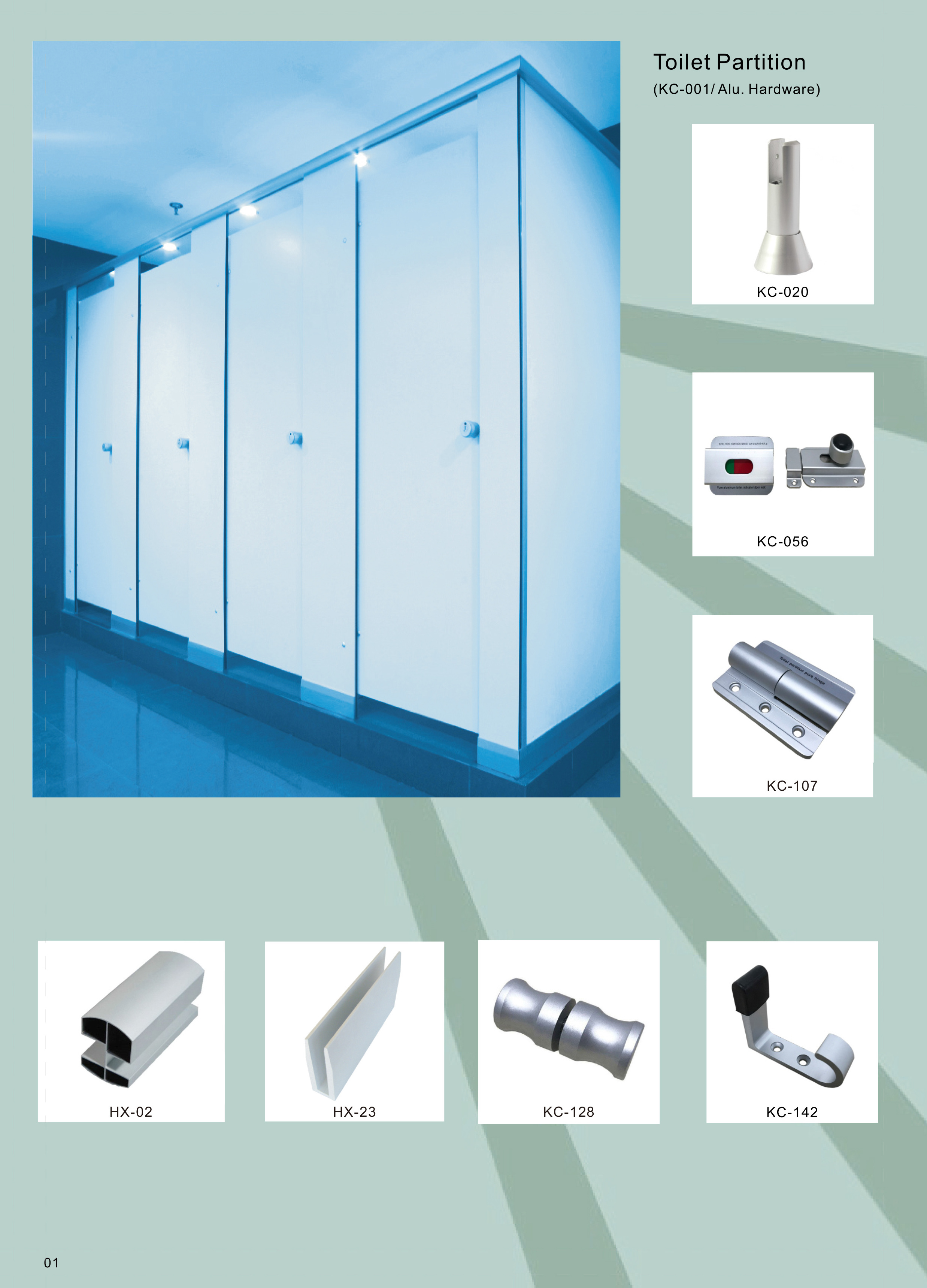 HPL Toilet Cubicle Accessories 304 SS Toilet Partition Hardware Fittings