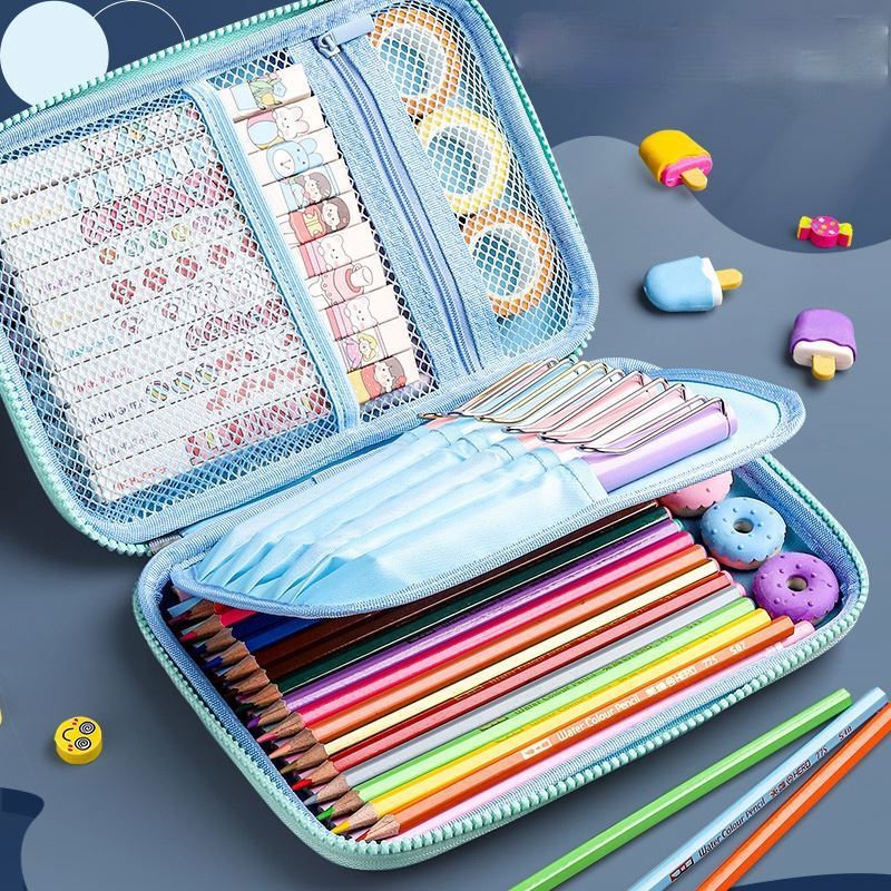 Factory Creative Cartoon Large Capacity Pencil Case Multifunctional Waterproof Stationery Box