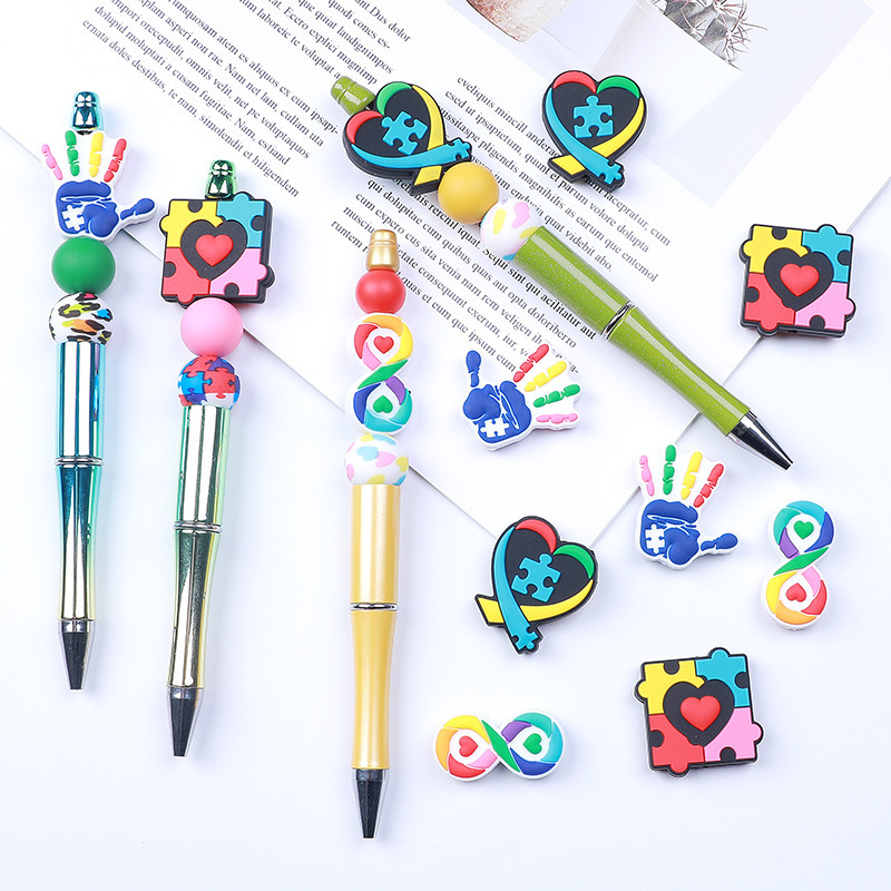 New custom Silicone Beads Diy Beads And Jewels For Pens Character Silicone Focal Beads For Pen Making