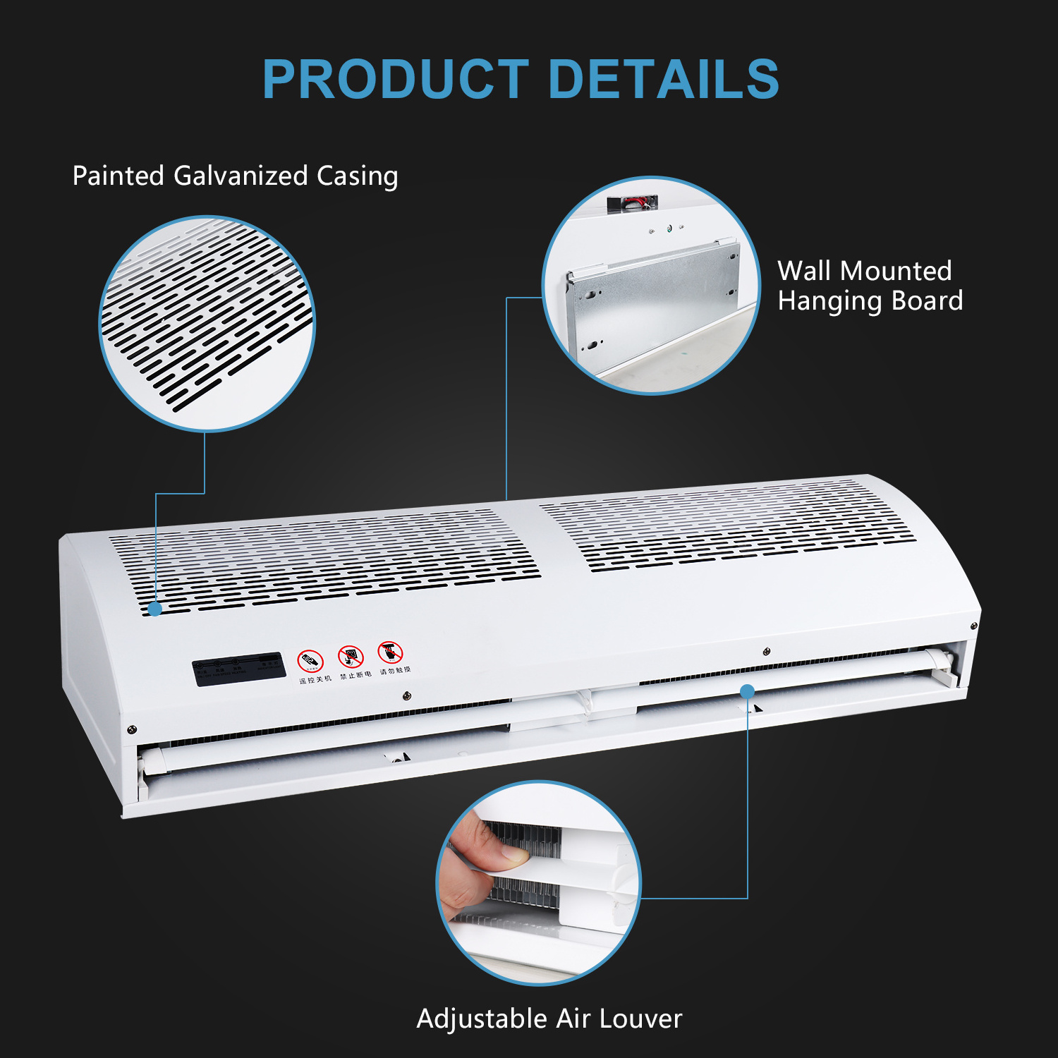 Industrial Electric 10KW Heating Hot Air Curtain With PTC Heater