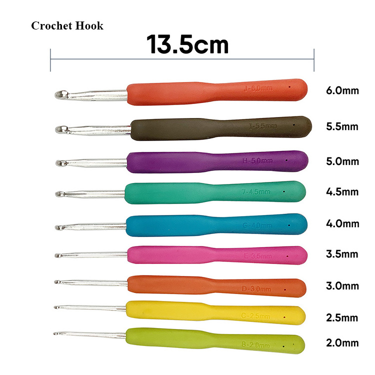 Hot sale metal and plastic multicolour sewing accessories tool bag wtih crochet hook and all kinds of tool