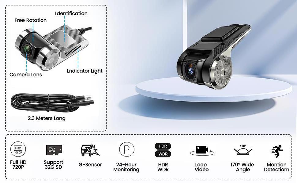 USB DVR Dash Cam 1080P Car Digital Night Vision Driving Recorder for Car Android Radio Stereo Multimedia DVD Video Player