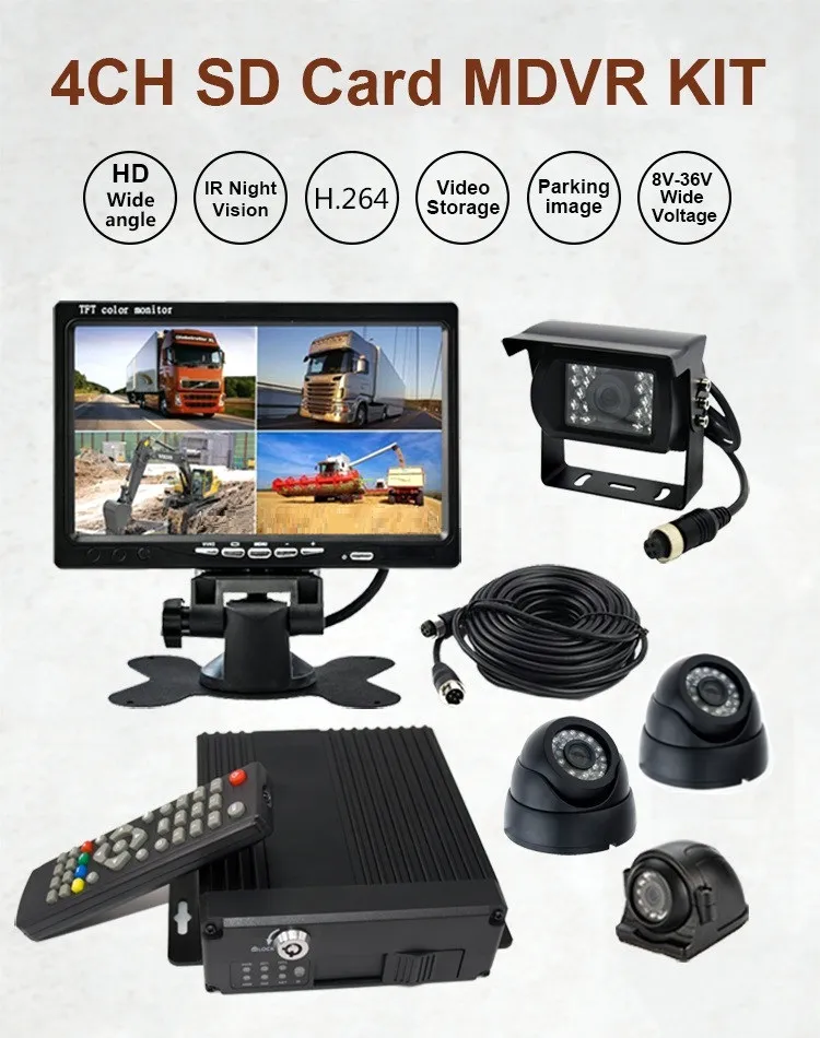 7 inch  4G GPS Truck  surrounding bird view security monitoring camera  Rear View Backup Camera And Monitor Kit System