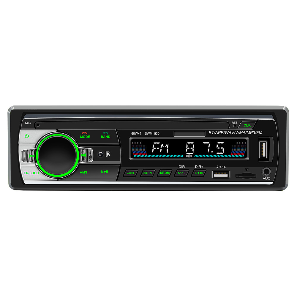 Wholesale 12V Car radio MP3 with blue tooth BT 7 Color 1 Din FM Aux In Receiver SD USB Full Body Car MP3 Player